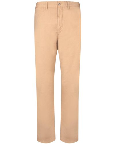 Polo Ralph Lauren Straight Linen Trousers By - Natural