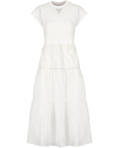 Peserico Cotton Midi Dress - White
