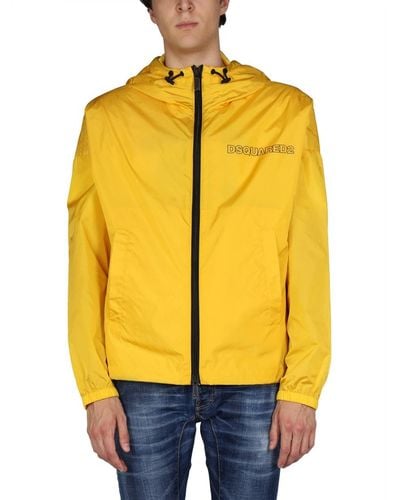 DSquared² Windbreaker With Logo - Yellow