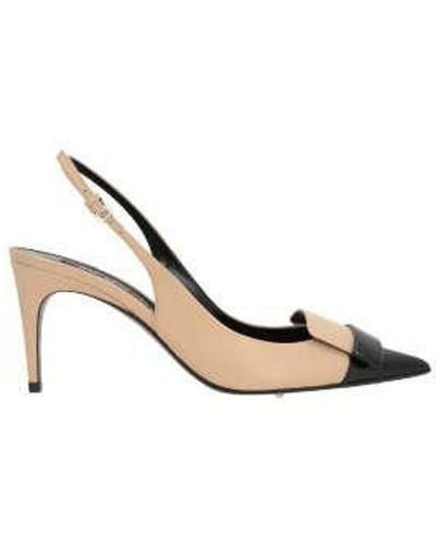 Sergio Rossi Sr1 Two-toned Slingback Court Shoes - Natural