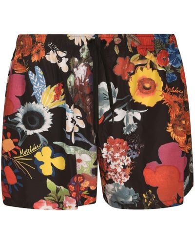 Moschino Floral Print Shorts - Orange
