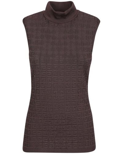 Givenchy 4G Jacquard Roll-Neck Knit Top - Brown