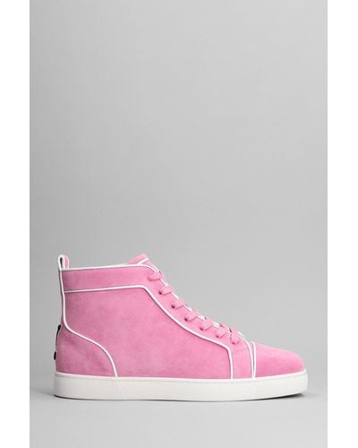 Christian Louboutin Varsilouis Flat Sneakers In Suede - Pink