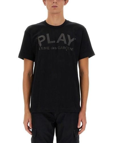 COMME DES GARÇONS PLAY T-Shirt Con Stampa Logo - Black