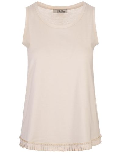 Max Mara White Racer Top - Natural