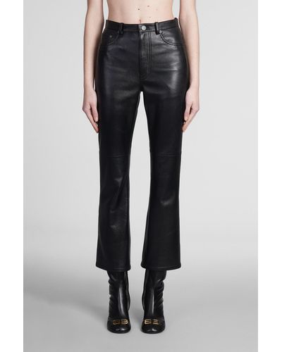 Balenciaga Trousers In Leather - Blue