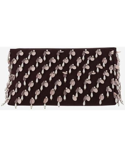 Dries Van Noten Cotton Clutch Bag With Beads - Black