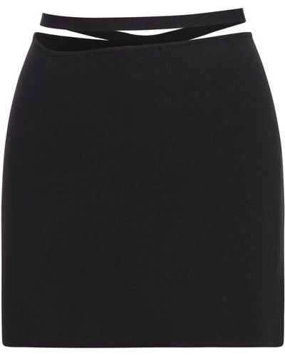 ANDREADAMO Stretch Knit Mini Skirt With Cut-Out Bel - Black