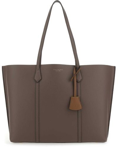 Tory Burch Mud Leather Perry Shopping Bag - Brown