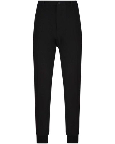 Prada Buttoned Tapered Leg Trousers - Black