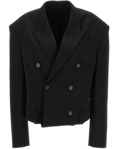 Balenciaga Folded Tailored Jackets - Black