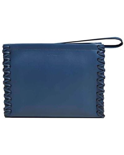 Etro Zipped Medium Clutch Bag - Blue