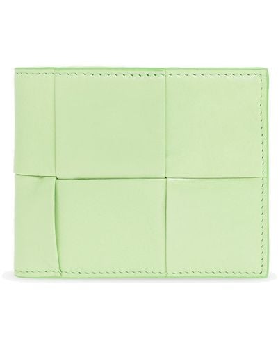 Bottega Veneta Intreccio Weave Bi-Fold Wallet - Green