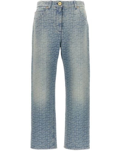 Balmain Monogram Jeans - Blue