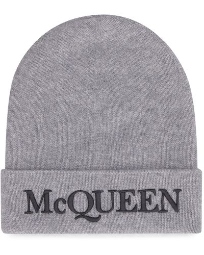 Alexander McQueen Knitted Beanie Hat - Gray