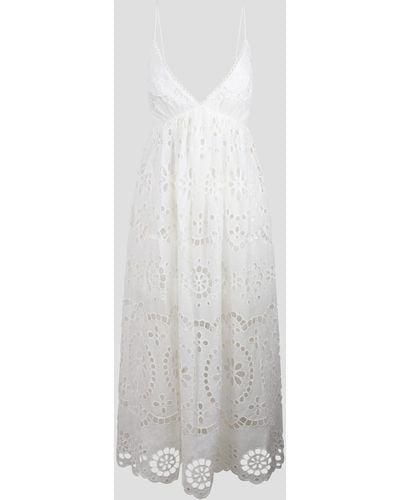 Zimmermann Lexi Embroidered Slip Dress - White