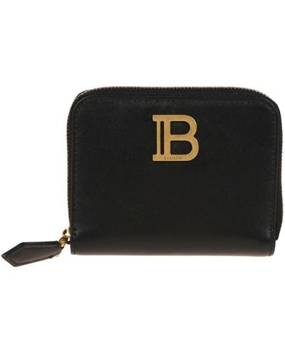 Balmain Bbuzz Zipped Wallet-Calfskin - Black