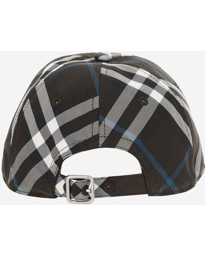 Burberry Baseball Cap With Check Pattern - Metallic