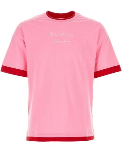 Wales Bonner Cotton Marathon T-Shirt - Pink