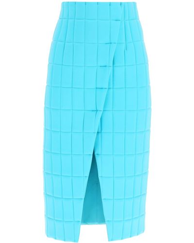 A.W.A.K.E. MODE Quilted Wrap Skirt - Blue