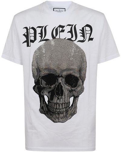 Philipp Plein T-Shirt Round Neck Ss With Cry - Grey