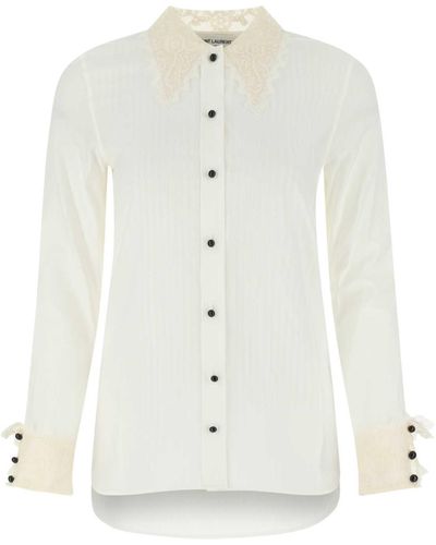 Saint Laurent Cotton Blend Shirt - White