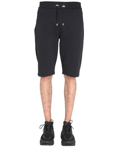 Balmain Shorts In Cotone Neri - Black