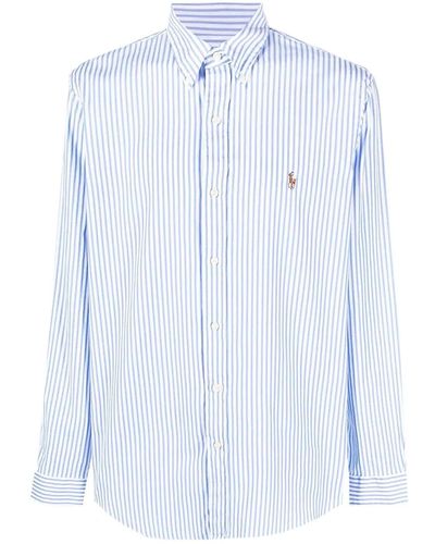 Ralph Lauren Striped Long-Sleeved Shirt - Blue