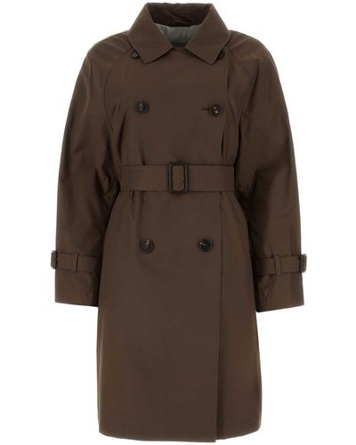 Max Mara The Cube Chocolate Twill Titrench Trench - Brown