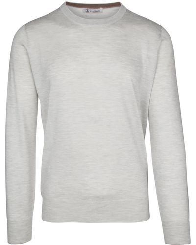 Brunello Cucinelli Crewneck Knitted Jumper - Grey