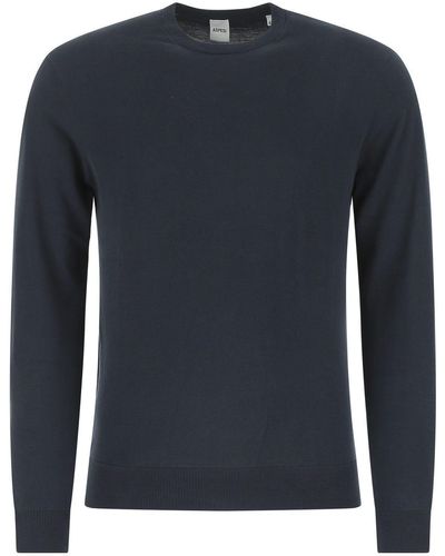 Aspesi Dark Cotton Sweater - Blue