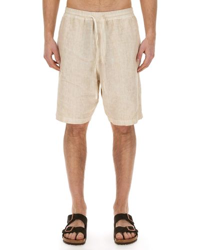 120% Lino Linen Bermuda Shorts - Natural