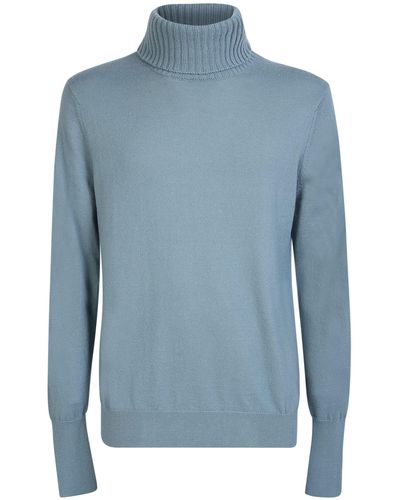Ballantyne Light High Neck Sweater - Blue
