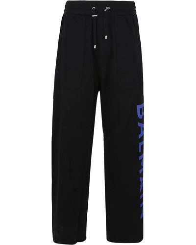 Balmain Side Printed Joggers - Black