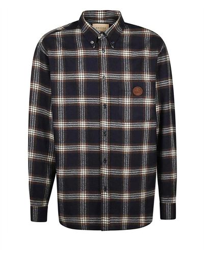 Gucci Plaid Flannel Shirt - Black