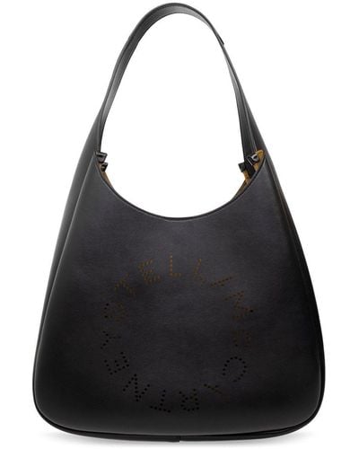 Stella McCartney Logo-Perforated Medium Tote Bag - Black