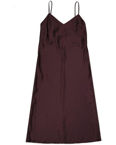 Blanca Vita Acacia Satin Slip Midi Dress - Purple