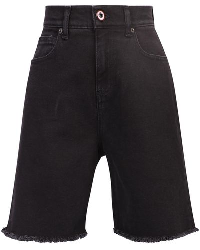 Vision Of Super Raw-Cut Denim Shorts - Black