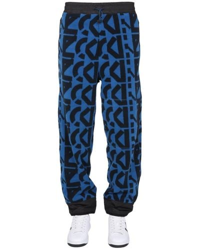 KENZO JOGGING Pants With Monogram Logo - Blue