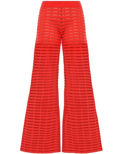 Genny Open-knit Trousers - Red