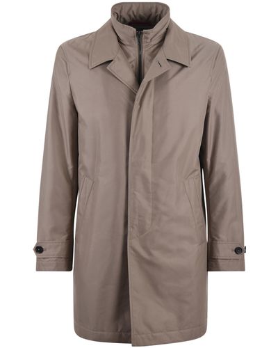 Fay Double Front Raincoat - Brown