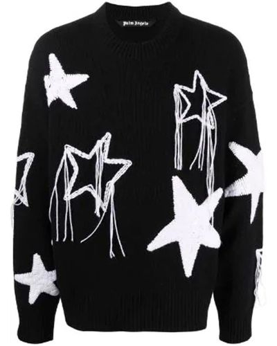 Palm Angels Wool Star-embellished Jumper - Black