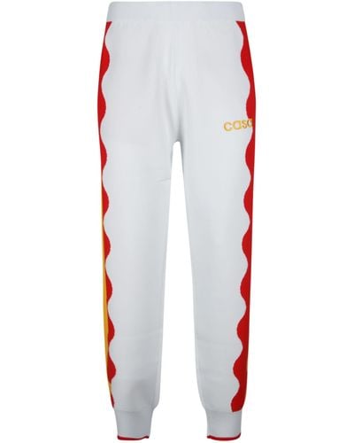 Casablancabrand Side Stripe Logo Knit Track Pants - White