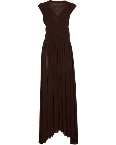 Philosophy Di Lorenzo Serafini Wrapped Capped Sleeve Dress - Brown