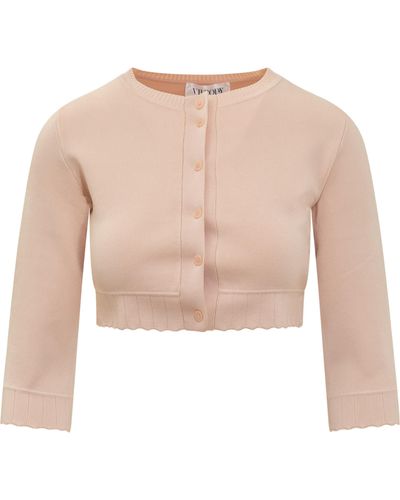 Victoria Beckham pointelle-knit Cropped Cardigan - Farfetch