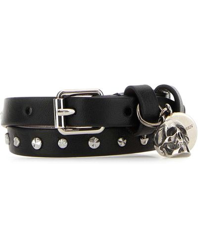 Alexander McQueen Leather Bracelet - Black