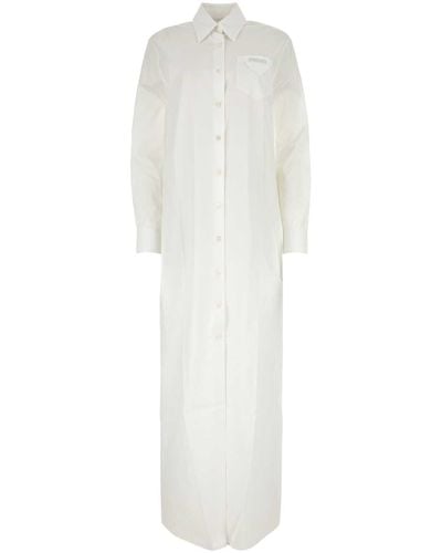 Prada Cotton Shirt Dress - White