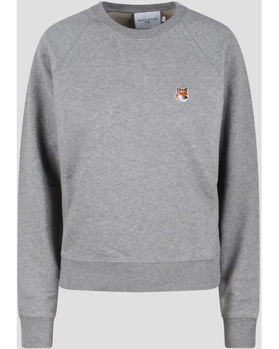 Maison Kitsuné Fox Head Patch Regular Sweatshirt - Gray