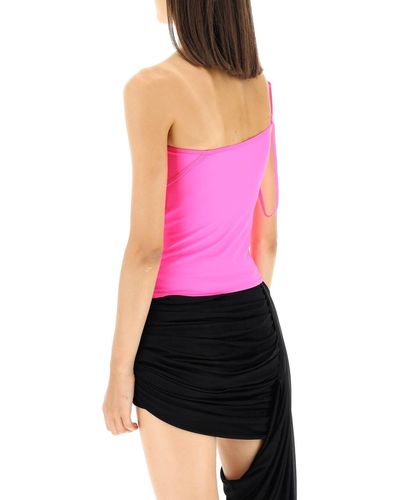 Balenciaga Lycra One-Shoulder Top - Pink