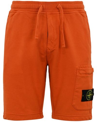 Stone Island Fleece Bermuda Shorts 64651 - Orange